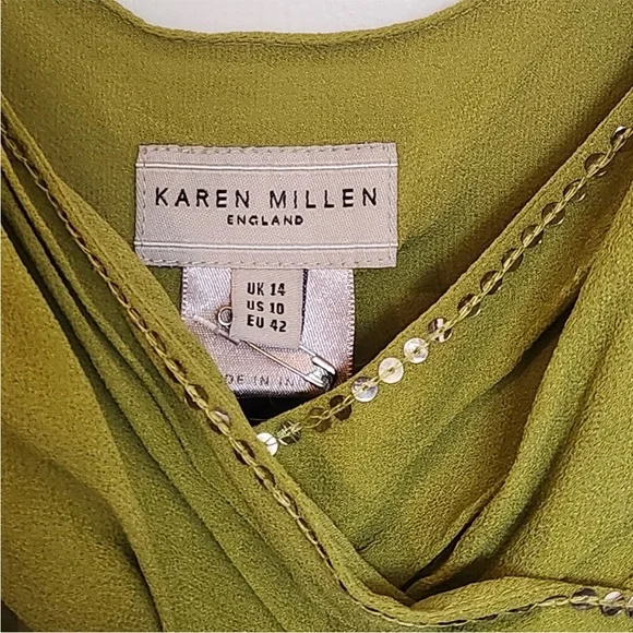 Karen Millen 100% silk Coachella Embroidered Handkerchief Dress Coachella fairy - Picture 7 of 15